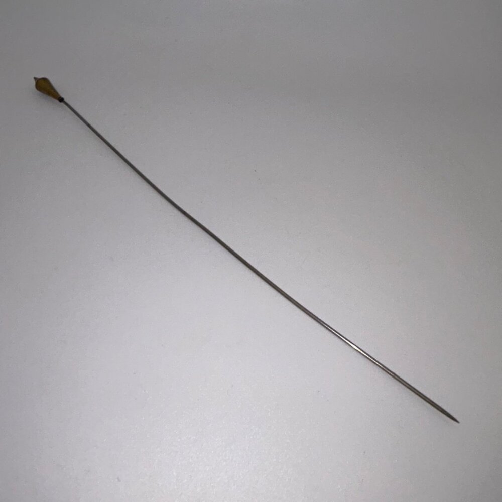 Antique Gold-Tone Hat Pin Victorian Edwardian 1900s Estate Millinery 10 inch - Picture 8 of 10